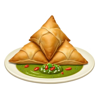 Samosa with chutney sticker
