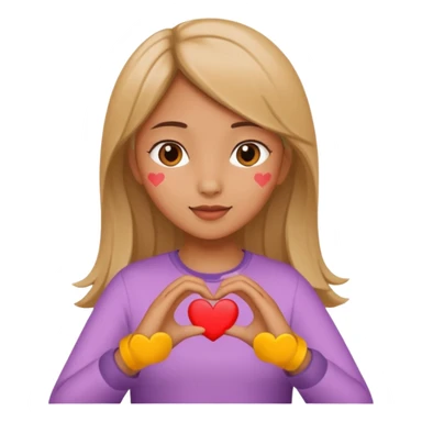 girl hand gesturing a heart sticker
