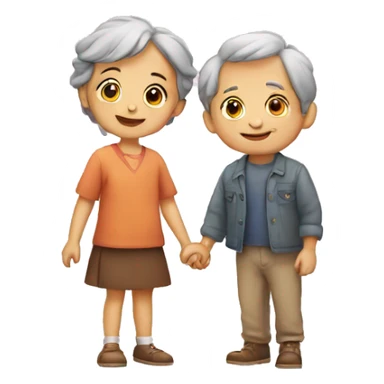 young child and old lovers sticker