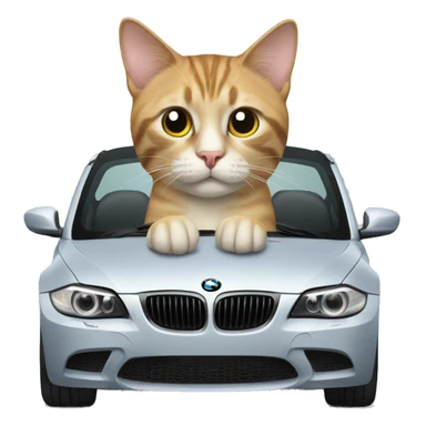 Cat in car bmw sticker