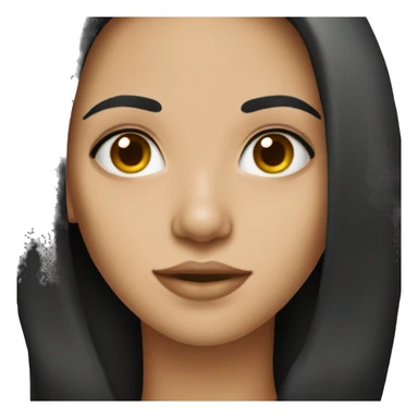 Girl with long black hair slim jawline  sticker