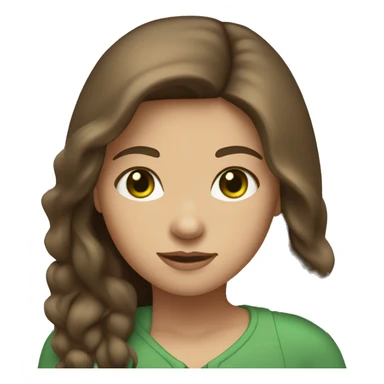 Girl with long statiger Brown hair abit tan and green eyes sticker
