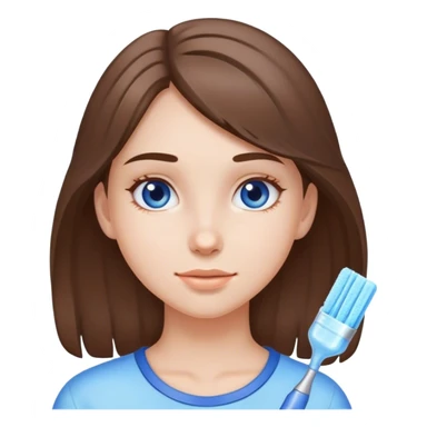 Light brunette girl in a blue light scrub  sticker