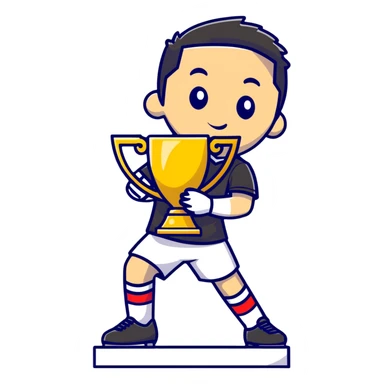 soccer player with trophy sticker