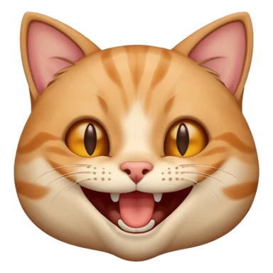 Combine Cat laughing emoji and 😁 this emoji sticker