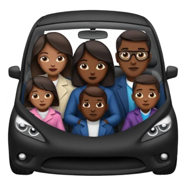 A fam of 7 mom dad big bro big sis middle sis and 2 baby we r black skin coulor and we r fine and baddies in a car sticker