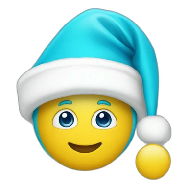 blue yellow cyan santa hat sticker