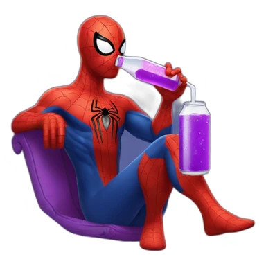 Spider Man drinking purple soda sticker