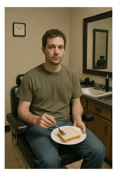 sartarosh xona bunaqa zur darajada bulmasin keyin shunchaki tarelka v vilka ushlab utirsin tarelkada esa faqat non bulsin kayfiyati xam urtacha bulsin xursan bob ketmasin sticker