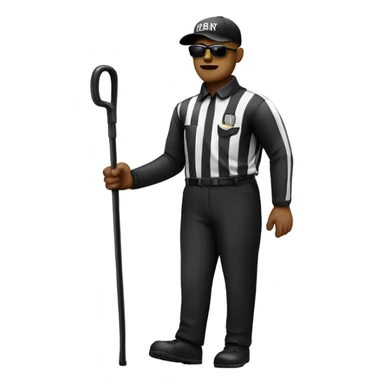 Referee with dark glasses and walking cane sticker