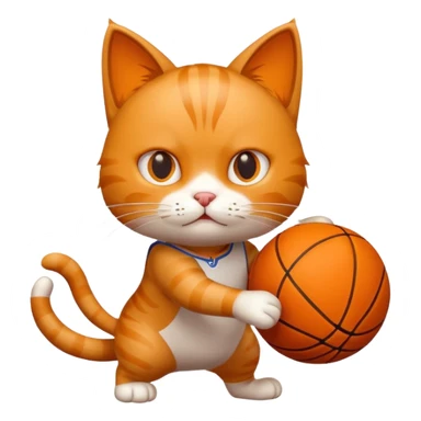 Cat playing basketball sticker