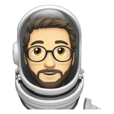 astronaut anime beard white-man glasses sticker
