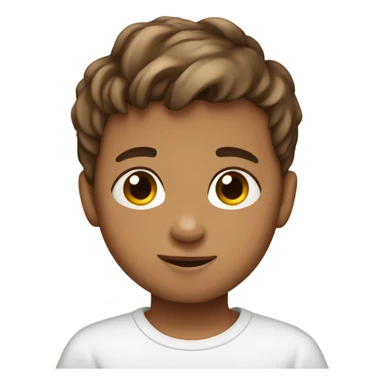  boy brown short hair baby face sticker