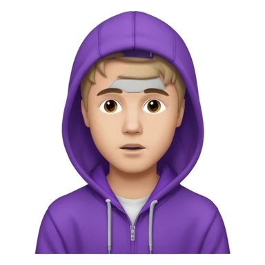 justin bieber, wear purple hoodie sticker