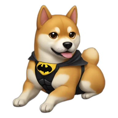 shiba in Batman costume  sticker