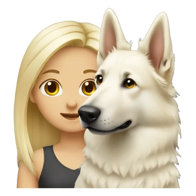 blonde girl and white shepherd sticker