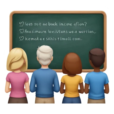 personas viendo una pizarra sticker