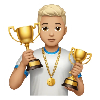 dj champion holding a trophy sticker