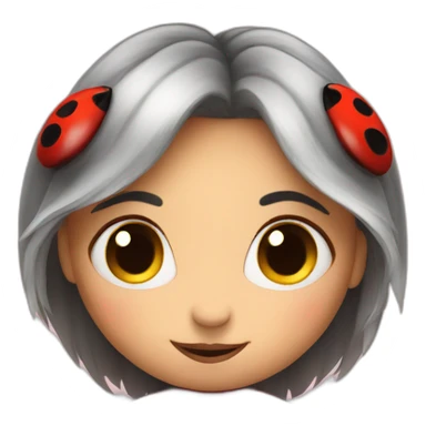 shy lady bug sticker