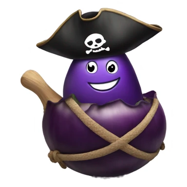 Pirate on an eggplant sticker