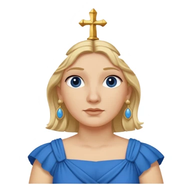 Ancient Roman woman with earrings and blonde hair, blue drees sticker