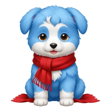 blue puppy with scarf
 sticker