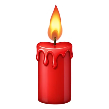Heart shaped red candle  sticker