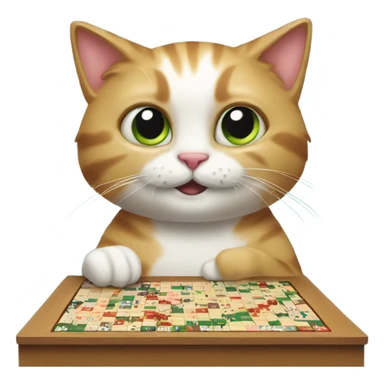 Cat playing scrabble  sticker