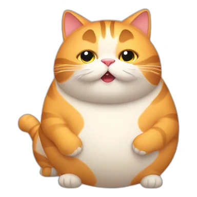 a fat cat with a ball sticker