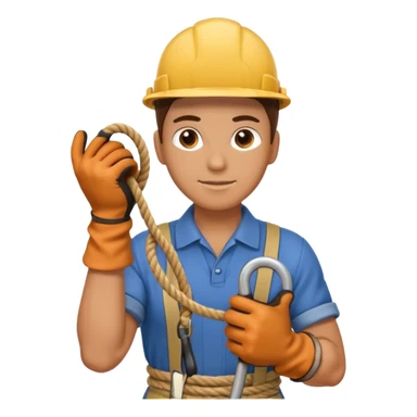 can you make a generic emoji of an individual (who works on a dock, but do not generate the dock itself) holding a rope neatly coiled in their hands? sticker