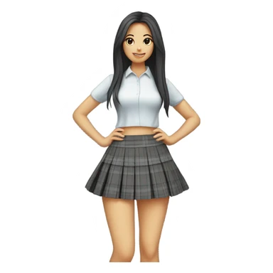 Grey tartan pleated mini skirt, isolated sticker
