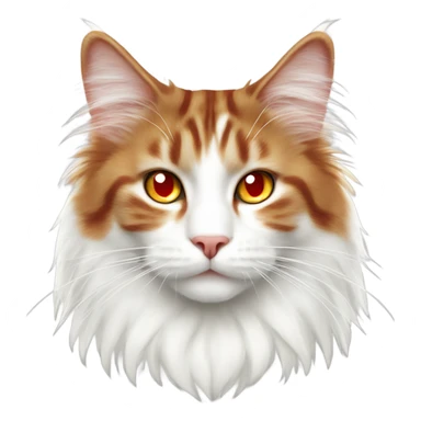 Arashi Norwegian Forest Cat white and red sticker