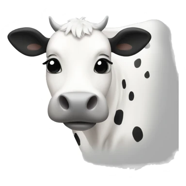 white cow with a lot of TINY black dots side body sticker
