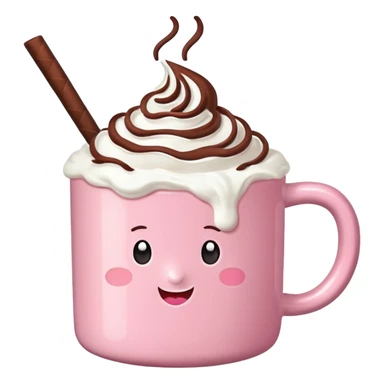 Cioccolata calda rosa aesthetic sticker
