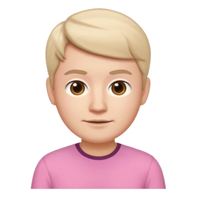 Memoji baju pink muka warna sticker