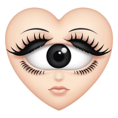 Black heart with one eye with eyelashes  sticker