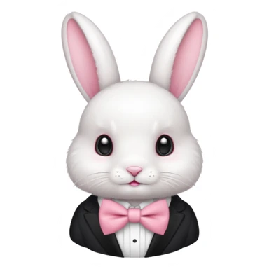 white bunny with pink bowtie sticker