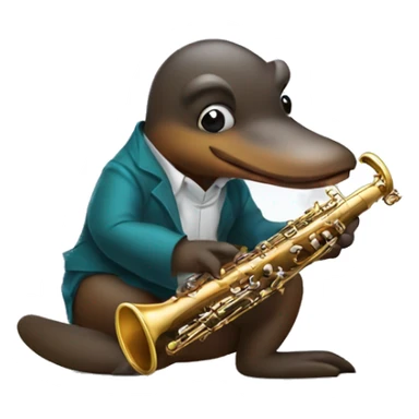 Platypus trying to playing oboe sticker