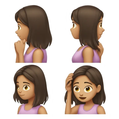 teenage brunette tucking hair behind her ear sticker