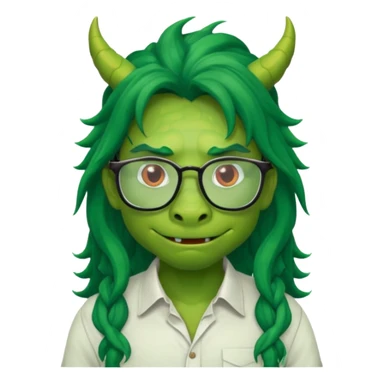 long hair dragon with shirt and glasses sticker