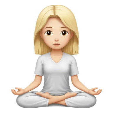 Blonde girl meditating  sticker