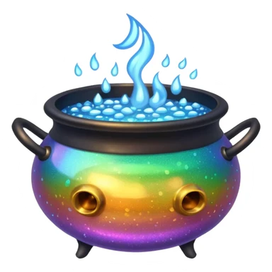 glitter cauldron sticker
