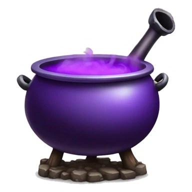 Cauldron with potion and purple steam. sticker