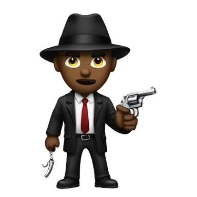 mafia member holding a revolver sticker