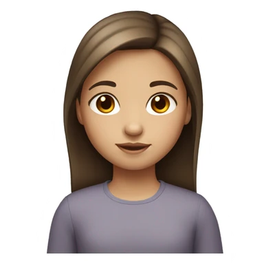 little girl with straight brown hair, light skin, and brown eyes sticker