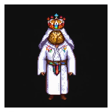 Portrait of the same baker character in every level, realistic skeuomorphism style, consistent lighting and pose, transcendent baker with infinite bread crown, robes woven from light and shadow, divine aura radiating sticker