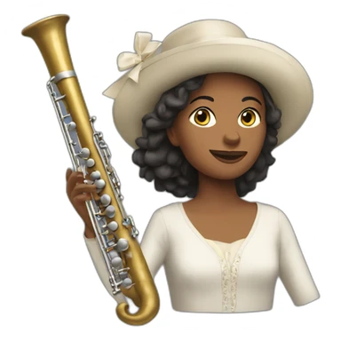 une joueuse blanche de flute traversière  sticker