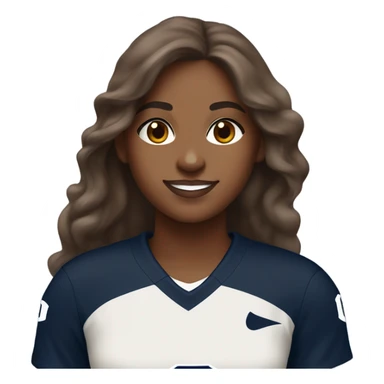 brown girl with long brown hair penn state jersey sticker