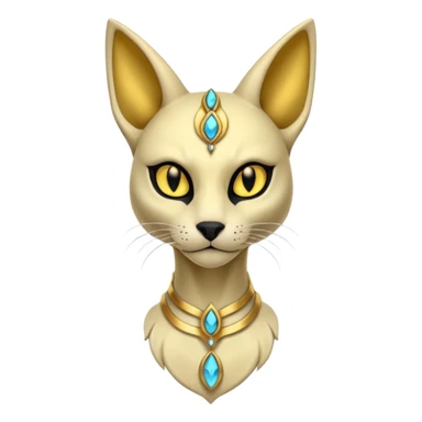 Skeletal skull-faced slim elegant thin beautiful Bastet-Umbreon-Solgaleo-Salandit-fusion sticker