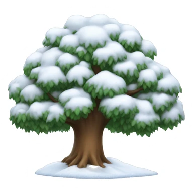 tree with snow on the top sticker